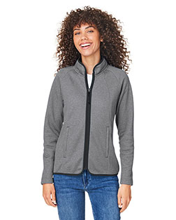 CORE365 CE72W  Ladies' Venture Heathered Stripe Full-Zip