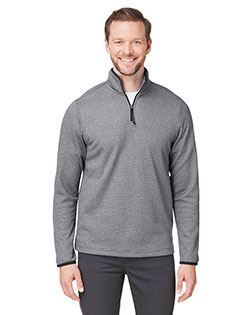 CORE365 CE73  Men's Venture Heathered Stripe Quarter-Zip at BigNTallApparel