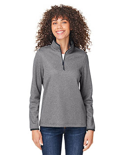 CORE365 CE73W  Ladies' Venture Heathered Stripe Quarter-Zip