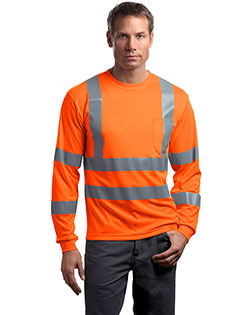 Cornerstone CS409 Men Ansi Class 3 Long Sleeve Snag Resistant Reflective T Shirt