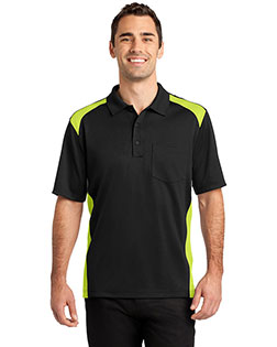 CornerStone Select Snag-Proof Two Way Colorblock Pocket Polo. CS416