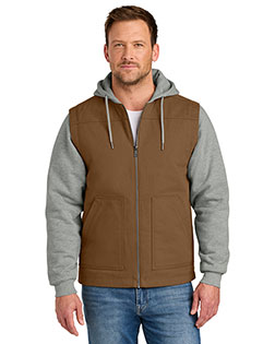 CornerStone CSJ42 ® Duck Fleece Full-Zip Hooded Jacket at BignTallApparel