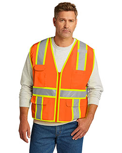 CornerStone ANSI 107 Class 2 Surveyor Zippered Two-Tone Vest. CSV105 at BignTallApparel