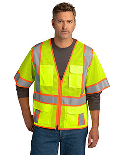 CornerStone ANSI 107 Class 3 Surveyor Mesh Zippered Two-Tone Short Sleeve Vest. CSV106