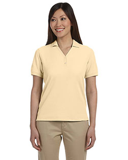 Devon & Jones Classic D100W Women Pima Pique Short-Sleeve Y Collar Polo