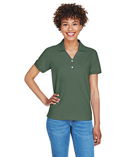 Devon & Jones D100W Women Pima Pique Short-Sleeve Y-Collar Polo