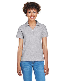Devon & Jones D100W Women Pima Pique Short-Sleeve Y-Collar Polo In Big & Tall Sizes