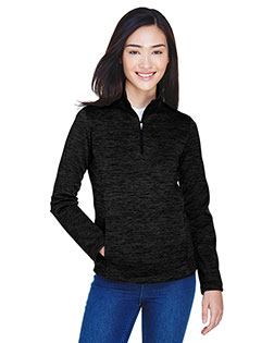 Devon & Jones DG798W Ladies' Newbury Mélange Fleece Quarter-Zip at BignTallApparel