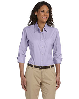 Devon & Jones Pink DP625W Women Three-Quarter Sleeve Stretch Poplin Blouse