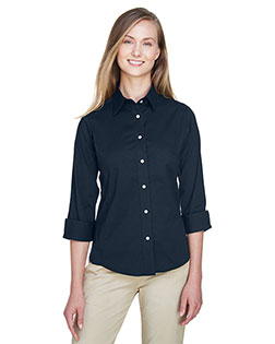 Devon & Jones DP625W Women Three-Quarter-Sleeve Stretch Poplin Blouse In Big & Tall Sizes