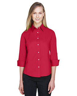 Devon & Jones DP625W Women Three-Quarter-Sleeve Stretch Poplin Blouse