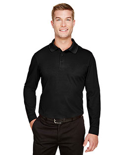 Devon & Jones DG20L Men CrownLux Performance™ 's Plaited Long Sleeve Polo at BignTallApparel