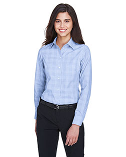 Devon & Jones DG520W Ladies' Crown Woven Collection™ Glen Plaid at BigNTallApparel