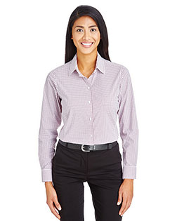 Devon & Jones DG540W Men CrownLux Performance™ Ladies' Micro Windowpane Shirt at BignTallApparel