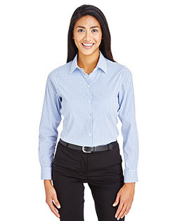 Devon & Jones DG540W Men CrownLux Performance™ Ladies' Micro Windowpane Shirt In Big & Tall Sizes