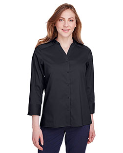 Devon & Jones DG560W  Ladies' Crown Collection® Stretch Broadcloth Three-Quarter Sleeve Blouse at BigNTallApparel