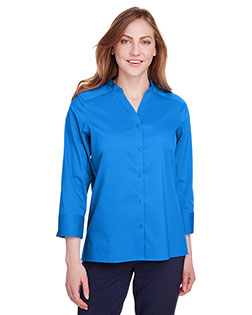 Devon & Jones DG560W Ladies' Crown Collection® Stretch Broadcloth Three-Quarter Sleeve Blouse at BigNTallApparel