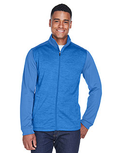 Devon & Jones DG796 Men 's Newbury Colorblock Mélange Fleece Full-Zip