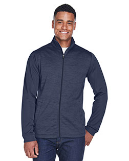 Devon & Jones DG796 Men 's Newbury Colorblock Mélange Fleece Full-Zip