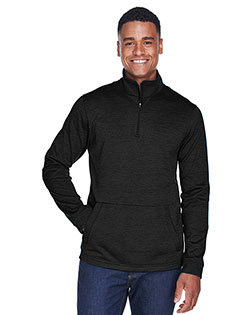 Devon & Jones DG798  Men's Newbury Mélange Fleece Quarter-Zip at BignTallApparel