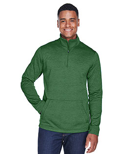 Devon & Jones DG798  Men's Newbury Mélange Fleece Quarter-Zip at BigNTallApparel