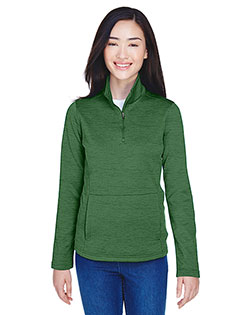Devon & Jones DG798W Ladies' Newbury Mélange Fleece Quarter-Zip at BigNTallApparel