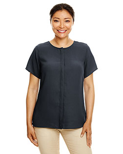 Devon & Jones DP612W Ladies' Perfect Fit™  Short-Sleeve Crepe Blouse at BignTallApparel