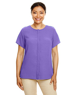 Devon & Jones DP612W Ladies' Perfect Fit™ Short-Sleeve Crepe Blouse at BigNTallApparel