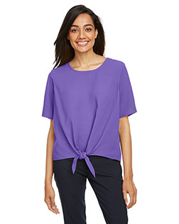 Devon & Jones DP617W Ladies' Perfect Fit™ Tie-Front Blouse at BigNTallApparel