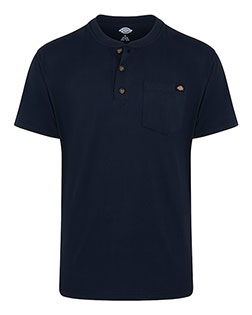 Dickies WS51 Men's Heavyweight Traditional Short Sleeve Henley At BigNTallApparel