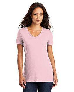 District Threads DM1170L Women Perfect Weight V-Neck Tee at BigNTallApparel