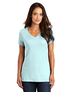 District Threads DM1170L Women Perfect Weight V-Neck Tee at BigNTallApparel