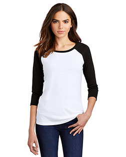 District Women's Perfect Tri 3/4-Sleeve Raglan. DM136L at BigNTallApparel