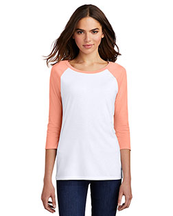 District Women's Perfect Tri 3/4-Sleeve Raglan. DM136L