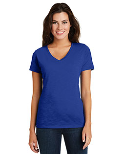  District Women's Super Slub V-Neck Tee. DM3501