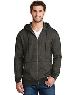 District Threads DM390 Men   Mini Stripe Full-Zip Hoodie