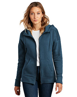 District Women's Perfect Weight Fleece Drop Shoulder Full-Zip Hoodie DT1104 In Big & Tall Sizes