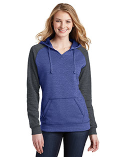 District Women's Lightweight Fleece Raglan Hoodie.  DT296 at BignTallApparel