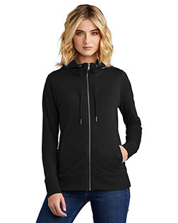 District Women's Featherweight French Terry Full-Zip Hoodie DT673 at BignTallApparel