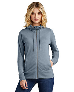 District DT673 Women Featherweight French Terry Full-Zip Hoodie at BigNTallApparel