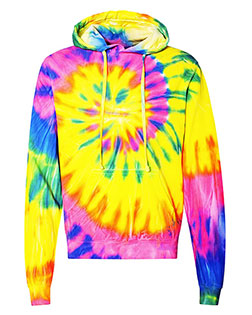 Dyenomite 854MS  Multi-Color Spiral Hooded Tie-Dyed Sweatshirt