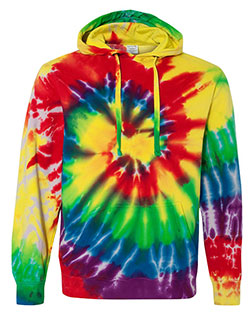 Dyenomite 854MS  Multi-Color Spiral Hooded Tie-Dyed Sweatshirt