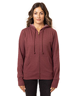 Econscious EC4580 Ladies' Organic/Recycled Heathered Fleece Full-Zip Hooded Sweatshirt