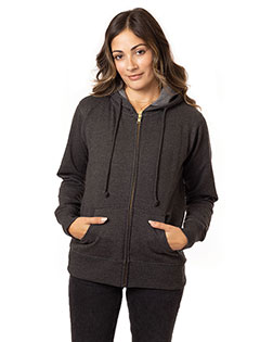 Econscious EC4580 Ladies' Organic/Recycled Heathered Fleece Full-Zip Hooded Sweatshirt
