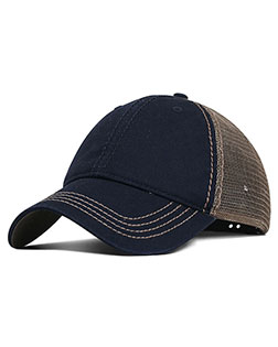 Fahrenheit F787 Garment Washed Cotton Mesh Back Hat at BigNTallApparel