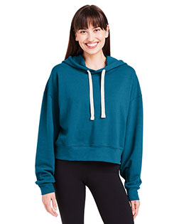 Glyder PDP1725 Ladies' Vintage Oversized Cropped Hooded Sweatshirt at BigNTallApparel