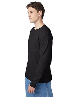 Hanes 5596 Men 's Authentic-T Long-Sleeve Pocket T-Shirt
