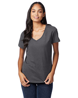 Hanes S04V Ladies' Perfect-T V-Neck T-Shirt