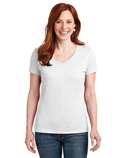 Hanes Ladies Perfect-T Cotton V-Neck T-Shirt. S04V