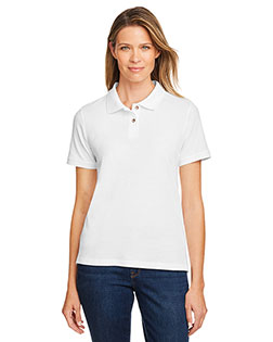 Harriton M200W Women 6 Oz. Ringspun Cotton Pique Short-Sleeve Polo at BigNTallApparel